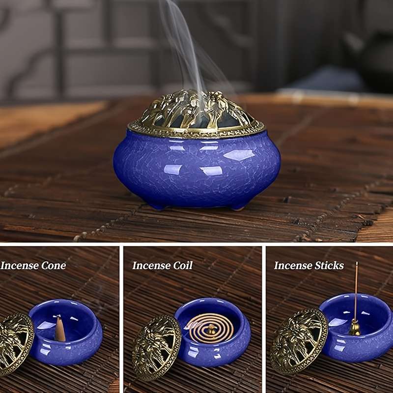 Incense Burner Model  Created Sapphire Blue Kiln Transformed Blue