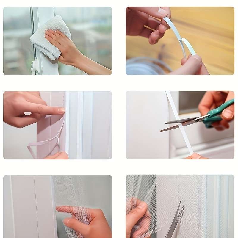 Mosquito Screens For Doors And Windows 2 White Mesh Screens  2 White Adhesive