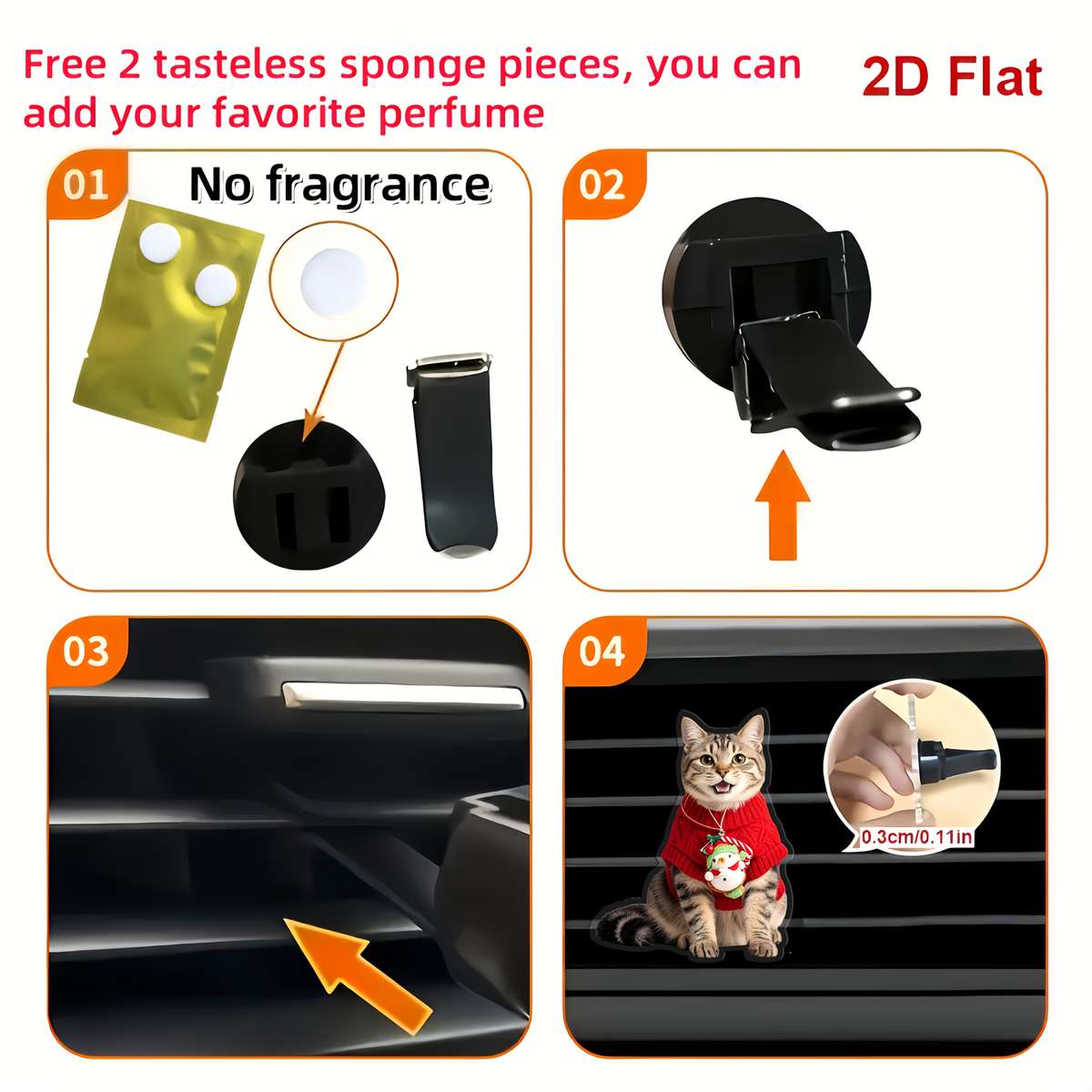 Car Interior Decor Style Christmas Cat