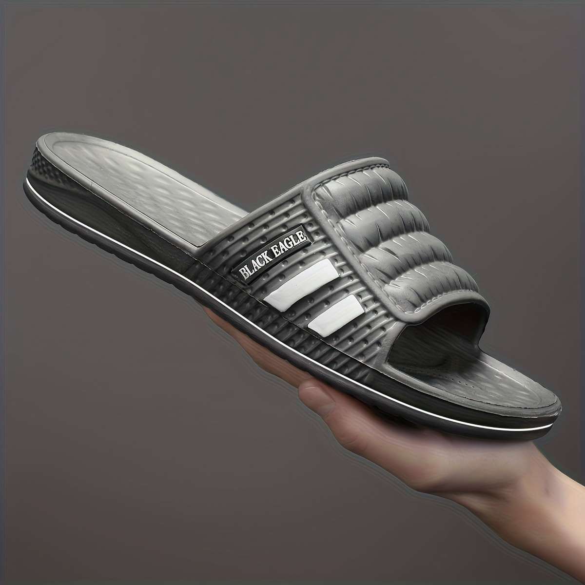 Men Slippers Summer Style Grey Size Uk 7