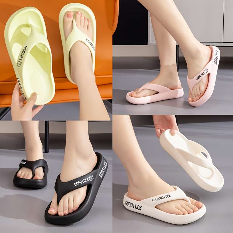 Ladies Summer Flip Flops Black Uk 3.5-4
