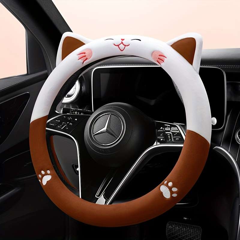 Car Steering Wheel Cover Pink And White