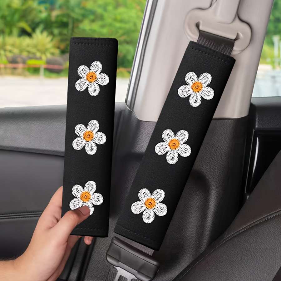 Car Seat Belt Covers Golden Multiflora Quantity 2Pcs