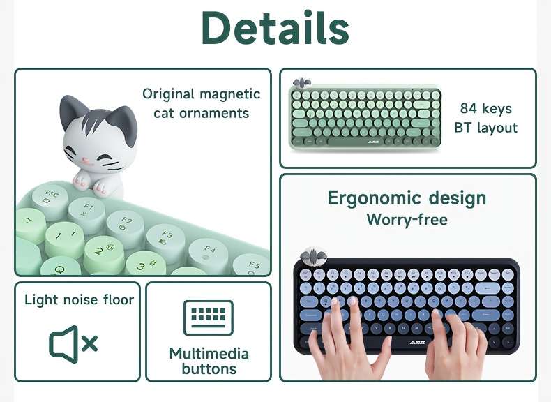 Keyboard Color 308I Milk Gray Meow