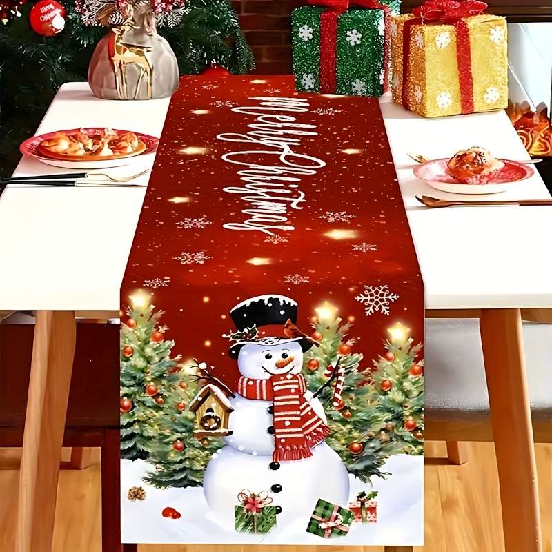 Christmas Tablecloth Size 33.02X122.2Cm