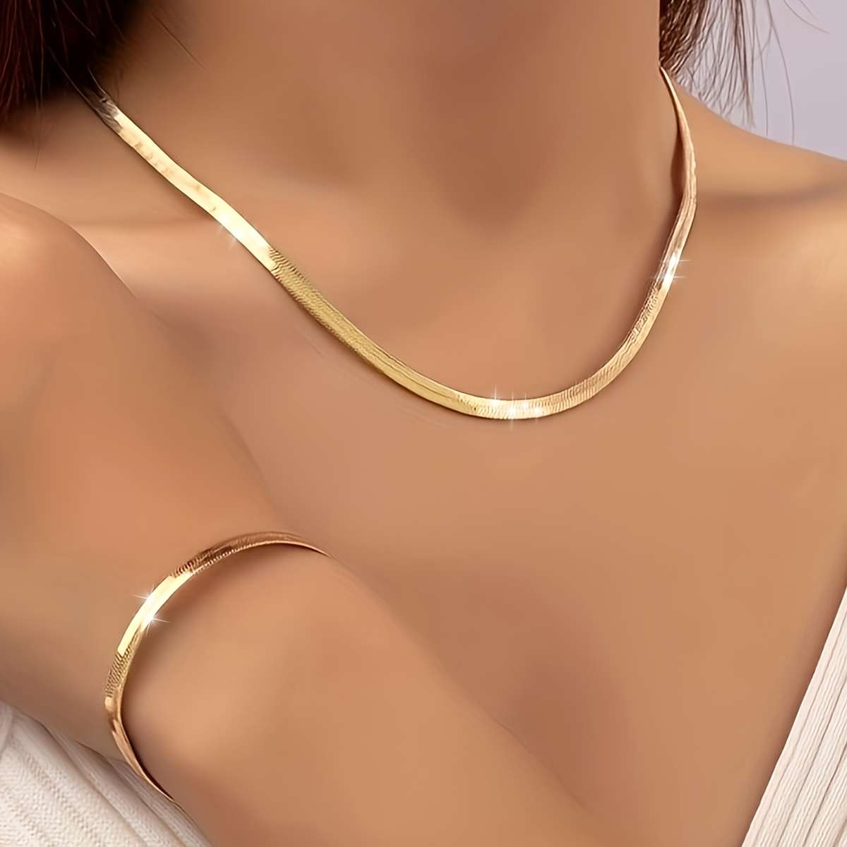 2Pcs Stainless Steel Flat Snake Bone