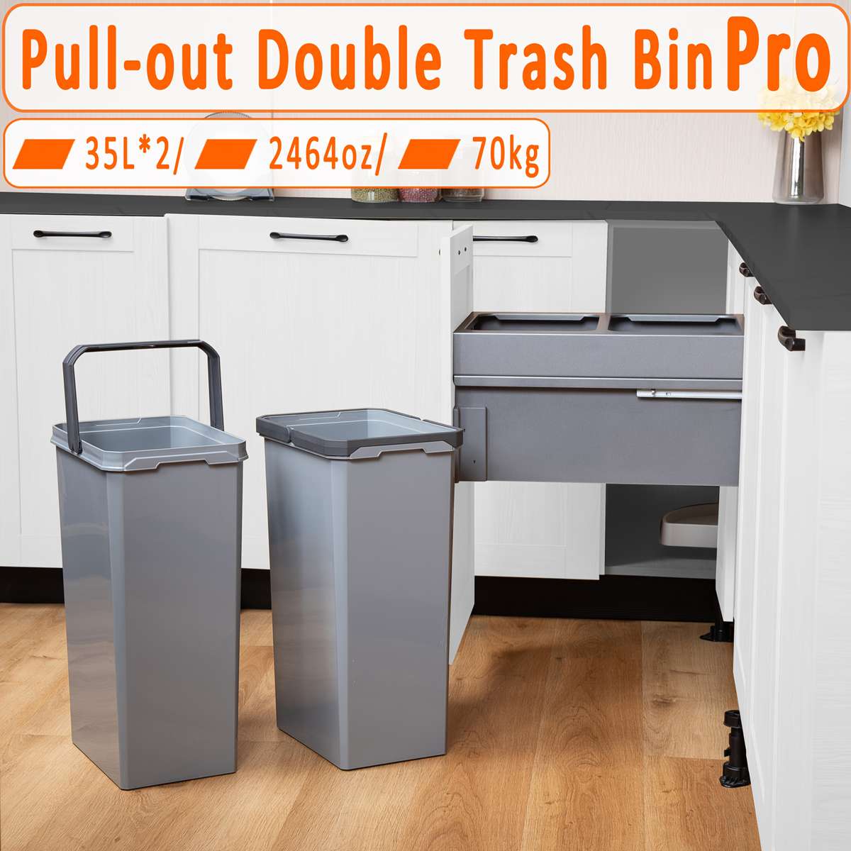 Garbage Can Capacity 2X35L
