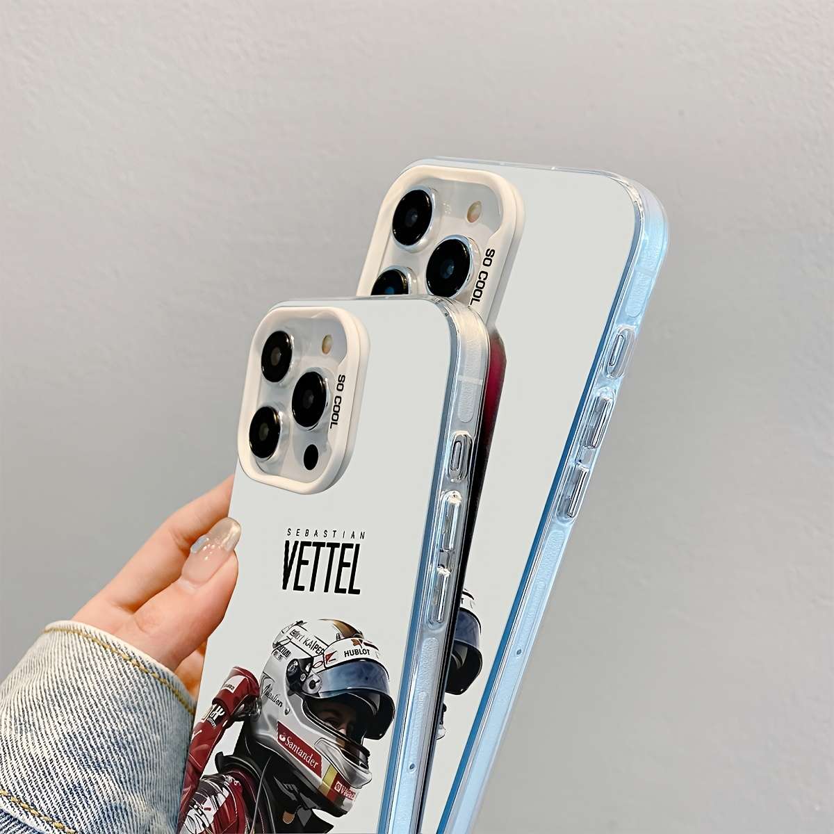 1Pc Mixed Color For iPhone 15 Plus Racing Driver Helmet Phone Case