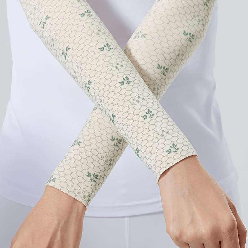 Sunscreen Sleeves Items 2Pcs Black 2Pcs Beige