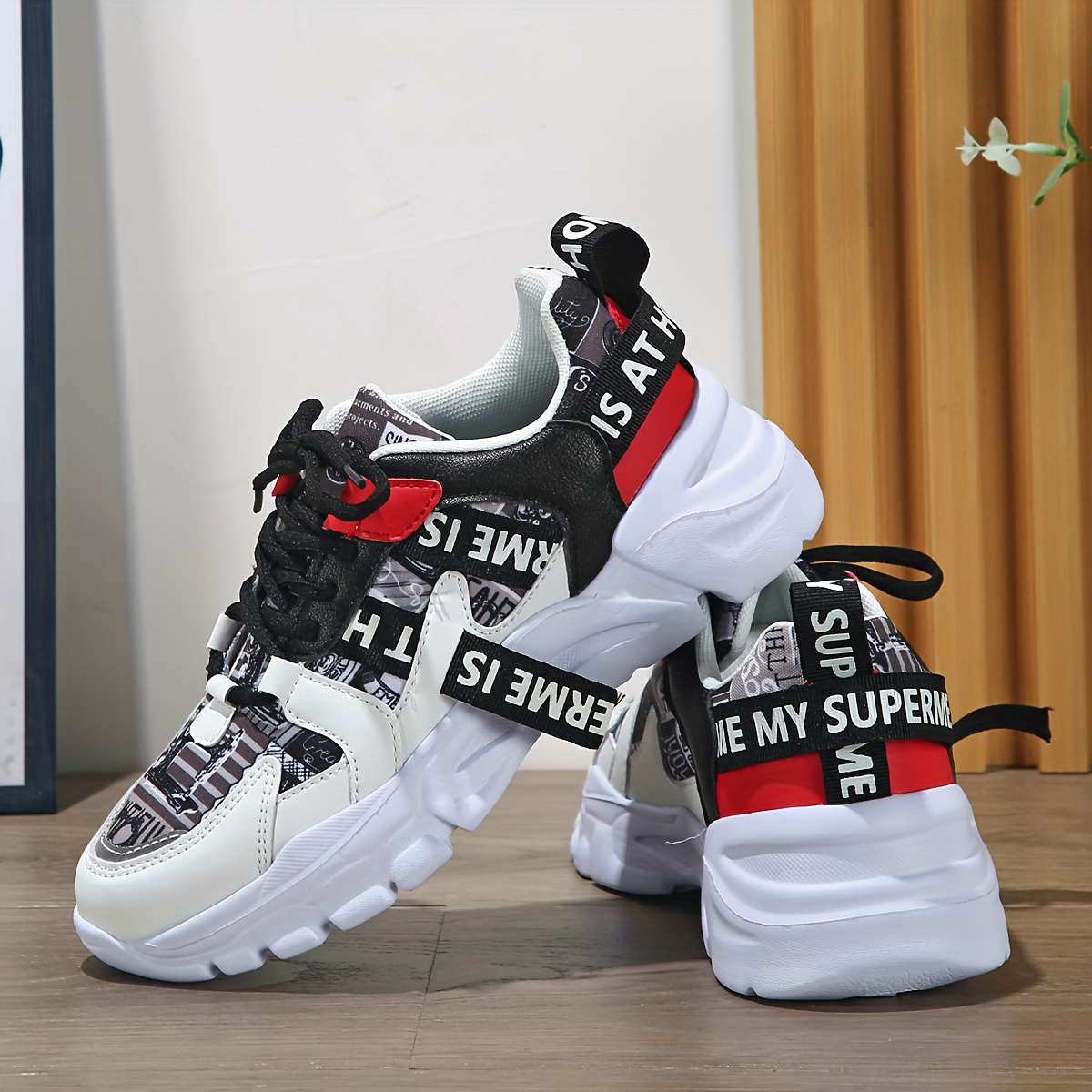 Sneakers Color White Black Red Sizeuk 7.5
