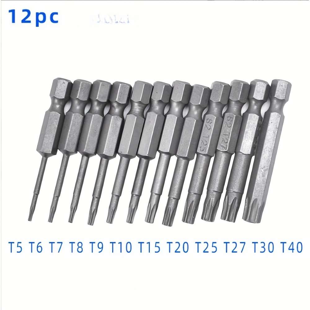 Screwdriver Bit Tool Set Size Black Quantity 12Pcs