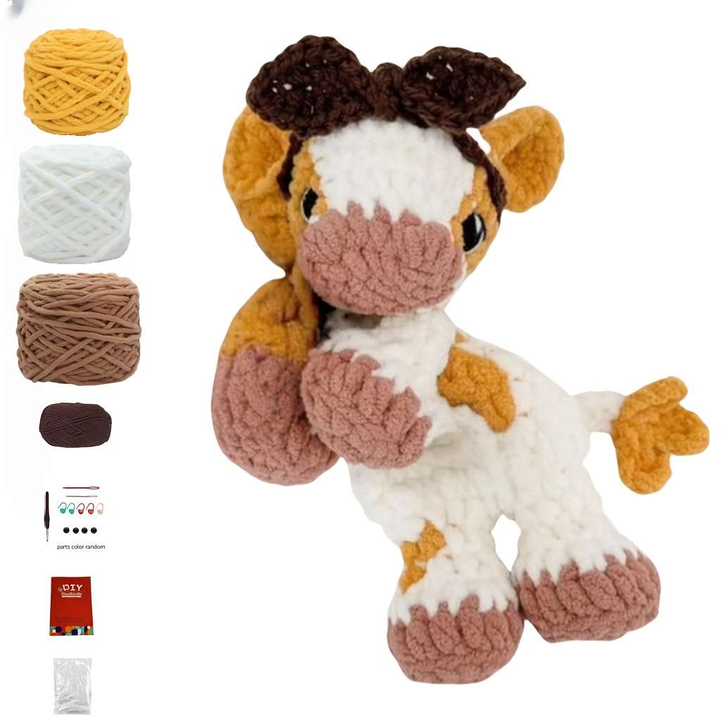 Plush Toyss Model 352 Black and White Calf