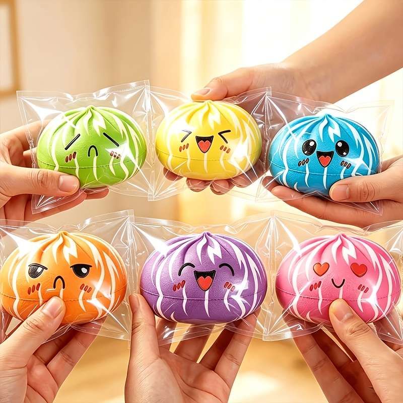 Squeezable Toys Model 2Pcs 1 Steamed Bun 1 Steamer Random Colors Items Steamed Bun And Steamer Set