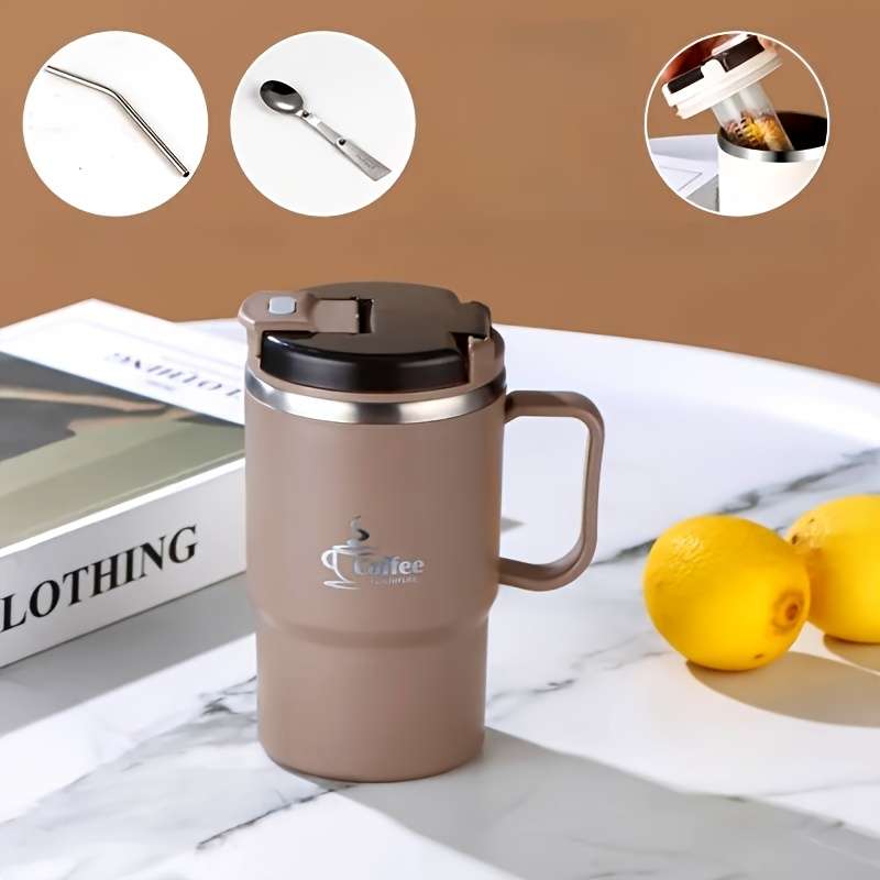 Water Cup Color White   Folding Spoon   Straw   Strainer Size550Ml