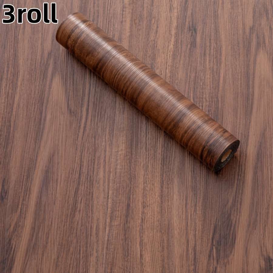 Self Adhesive Floor Stickers Medium Dark Brown Wood Grain Color 3Roll