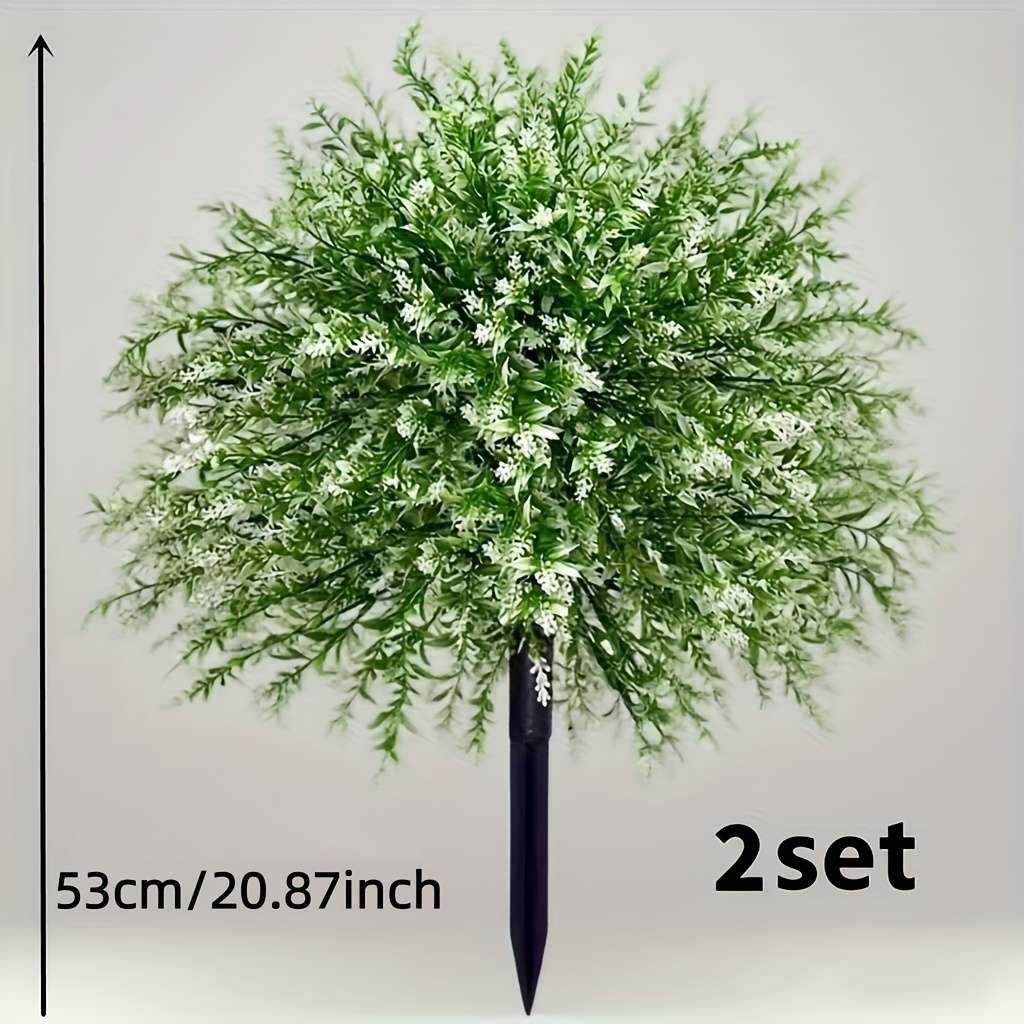 Simulated Flower Quantity 2Set Lavender With Ground Spikeswhite