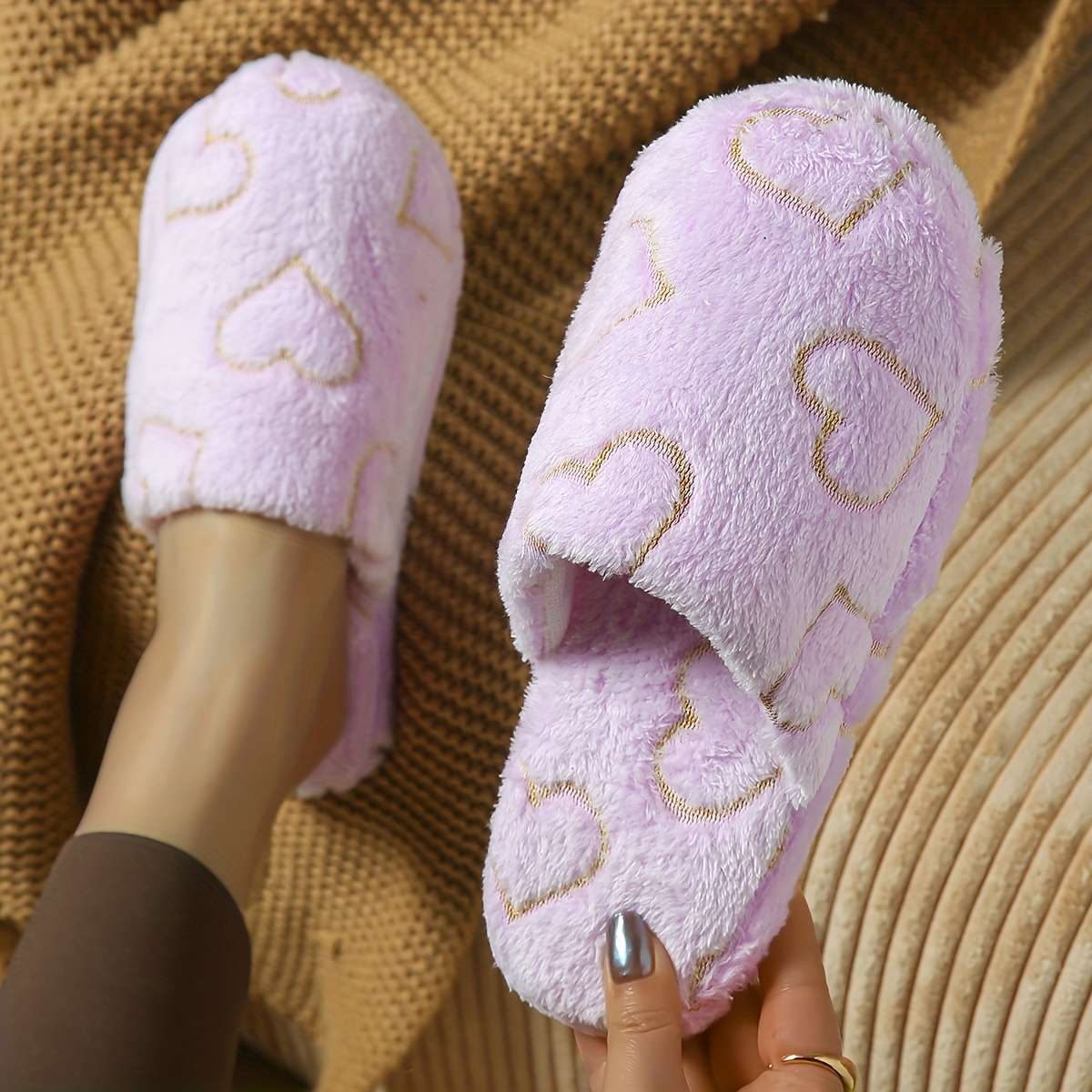 Cotton Slippers Color Grey Sizeuk 7.5-8