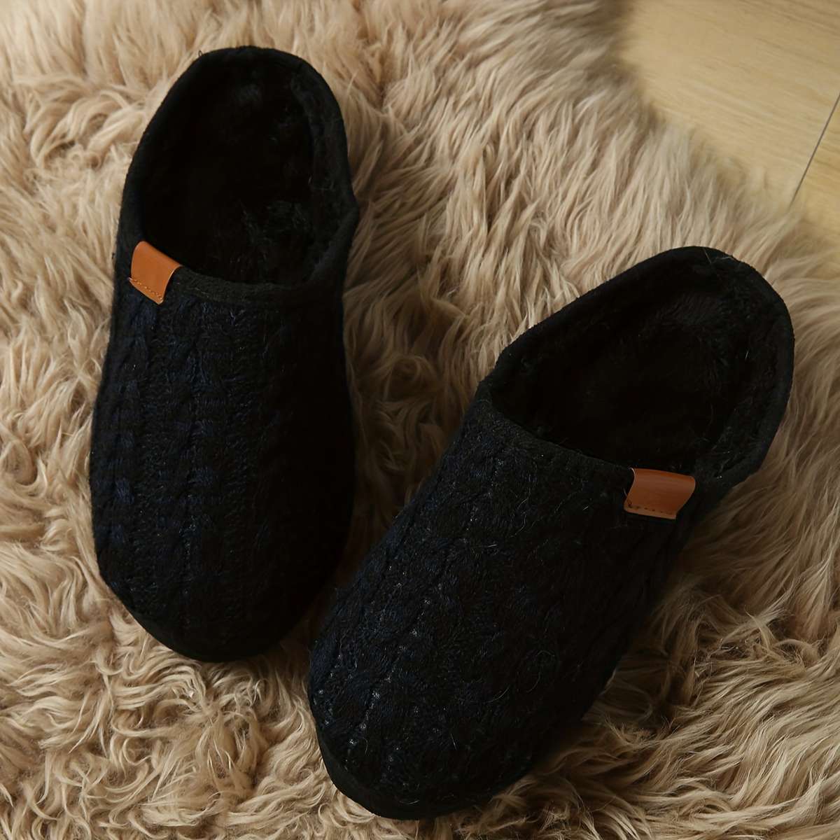 Cotton Slippers Color Black Sizeuk 9.5-10