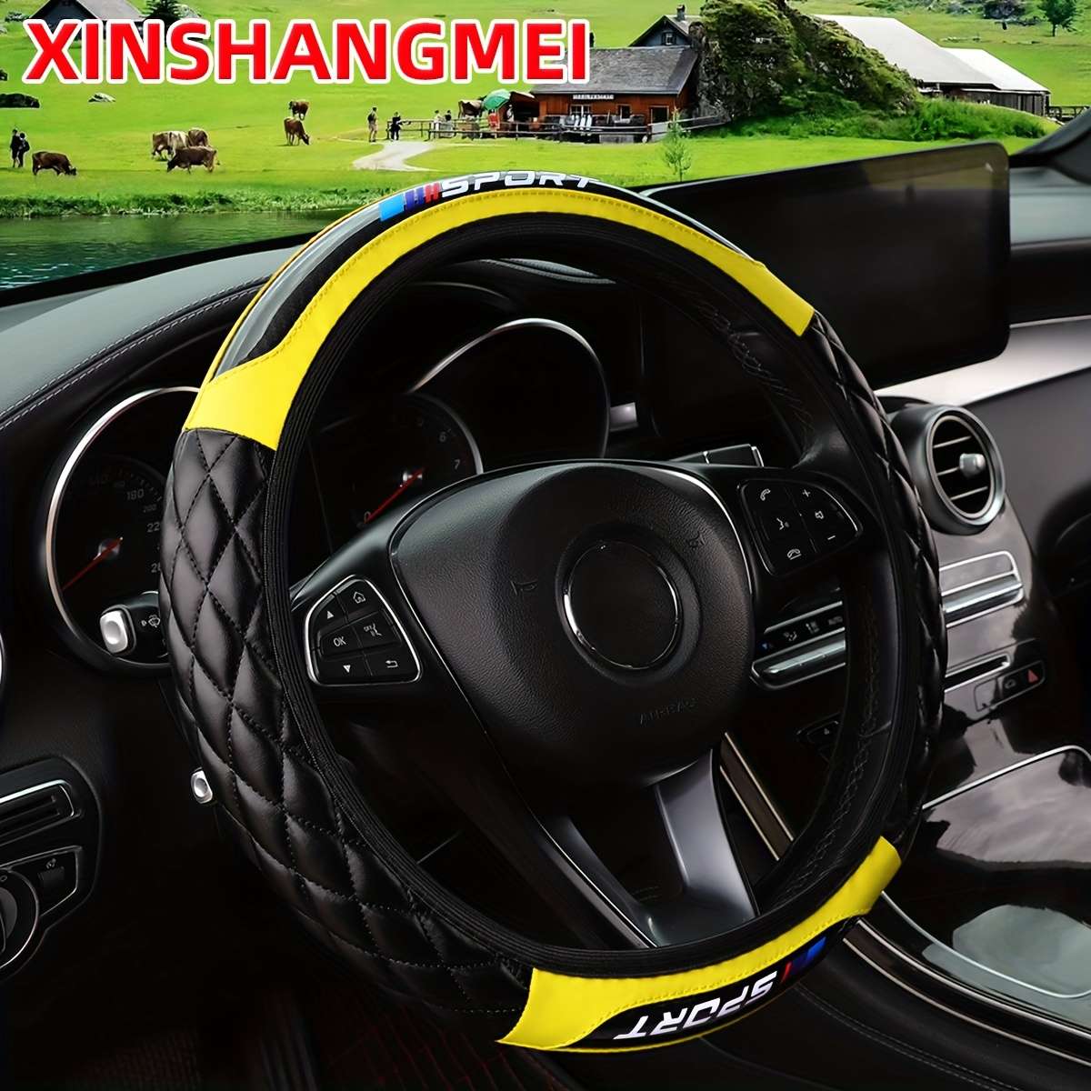 Car Steering Wheel Cover White
