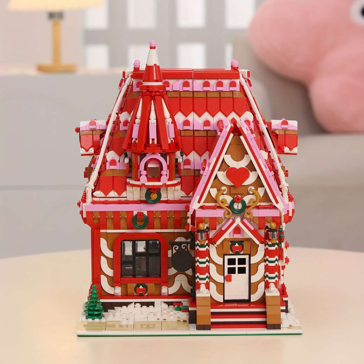 3D Building Model Puzzle Set Style Strawberry Ice Cream Workshop
