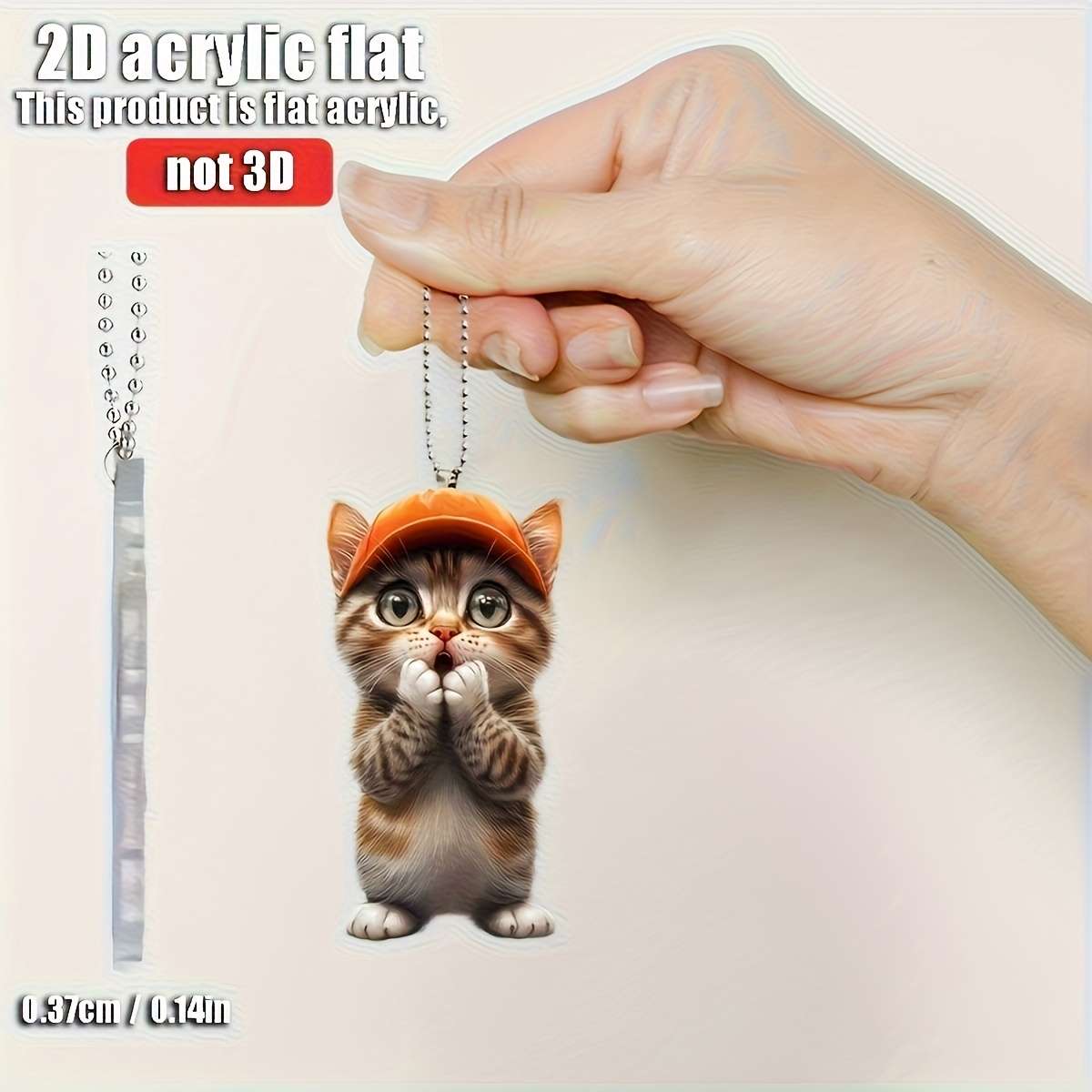 Keychain Ornament Model Surprised Cat