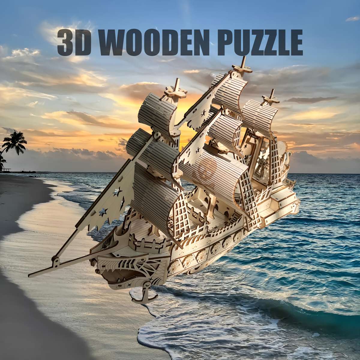 3D Jigsaw Puzzle Model Ship Model Pirate Ship