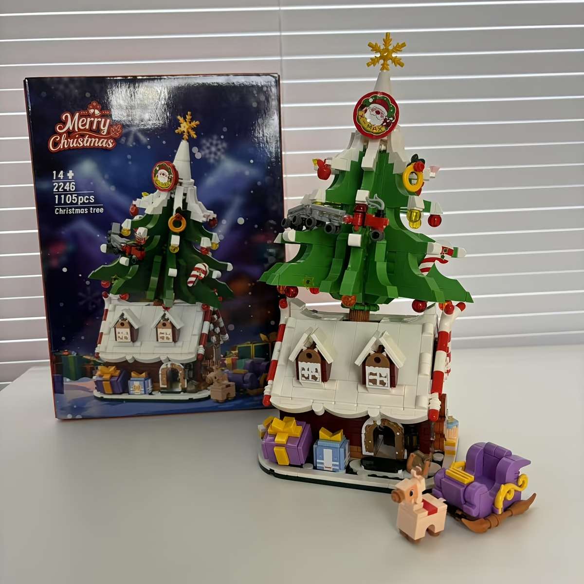 Building Toy Architectural Model Toy Set Color Christmas Tree House   Gift Box