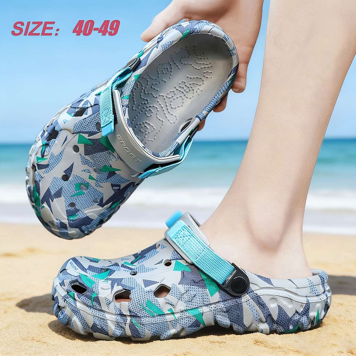 Sandals Color Grey Blue Size Uk 9
