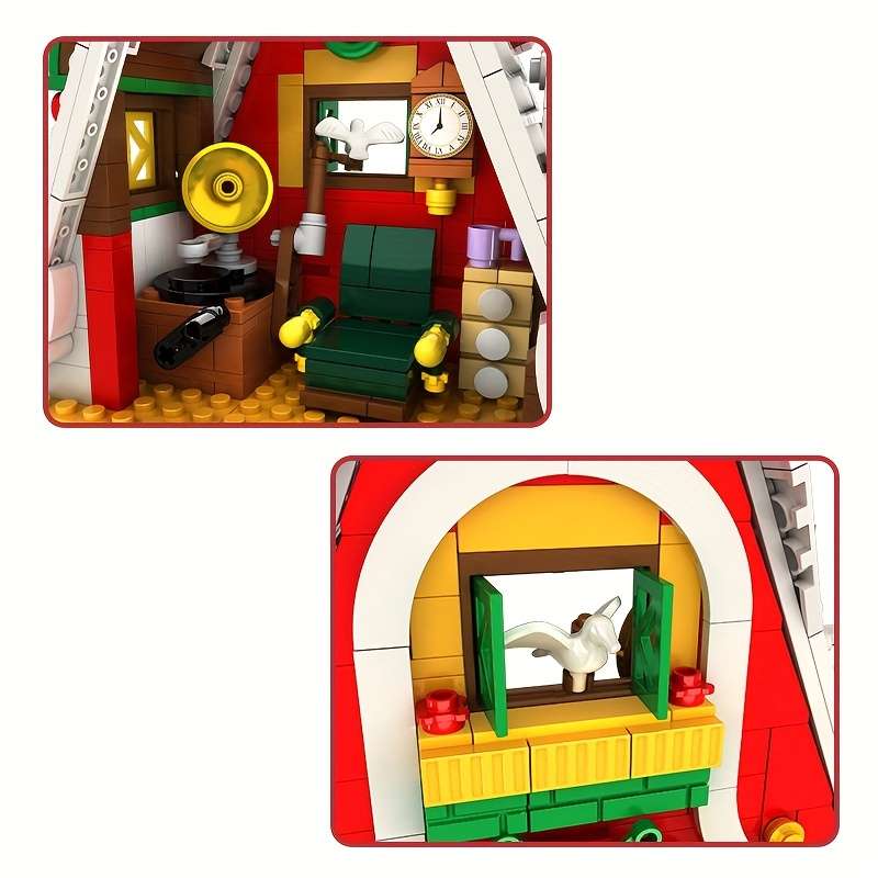 Building Toy Architectural Model Toy Set Style Holiday Season House Blocks