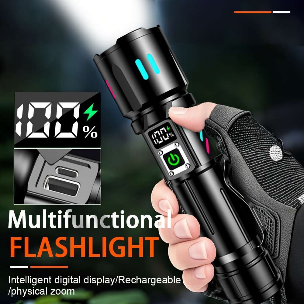 Advanced 1Pc Portable Flashlight Rechargeable Flashlight Color Box Professional