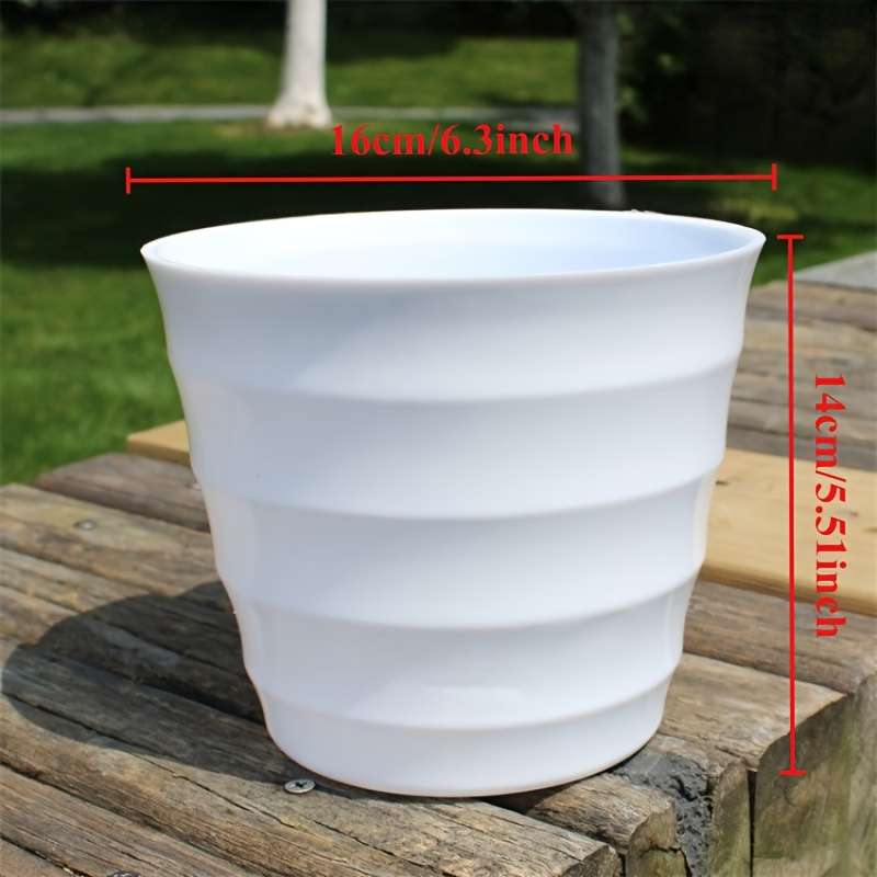 Flowerpot Color 6 Pieces Of White Corrugated Flower Pots