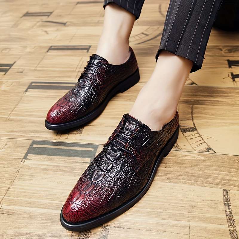 Mens Leather Shoes Color 7262 Wine Red Sizeuk 7