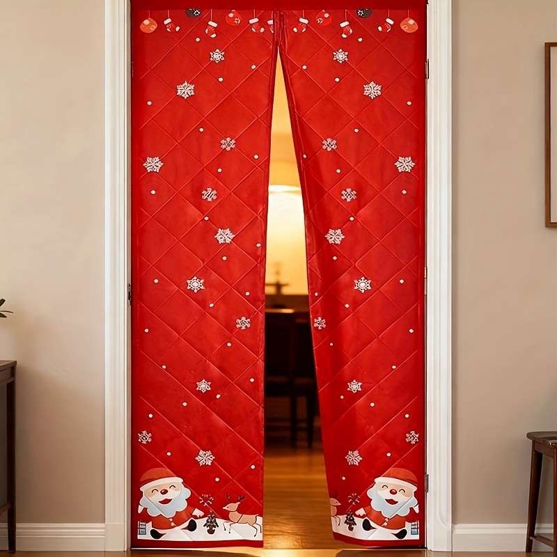 Door Curtain Color Red Sizechristmas95X205Cm37.4X80.7In