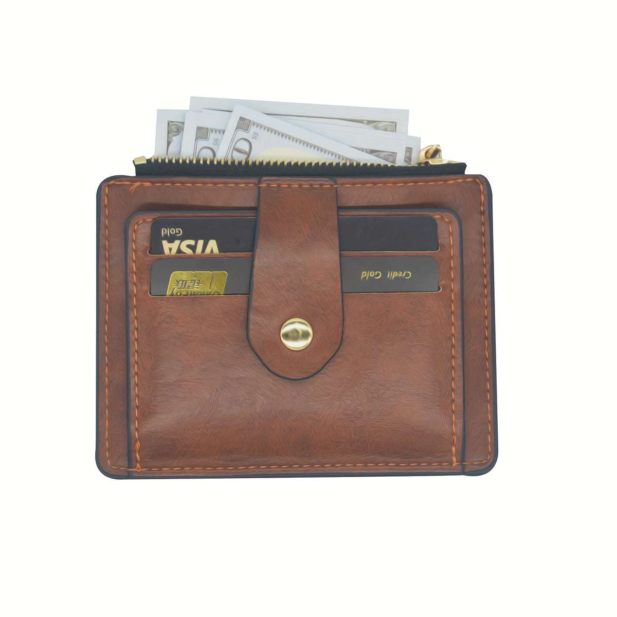 Wallet Front Pocket Simple Faux Leather