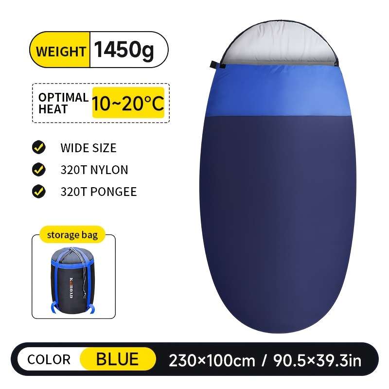 Durable Kairoad Sleeping Bag Egg Shaped Adult Outdoor Camping Trip Nap In Wild
