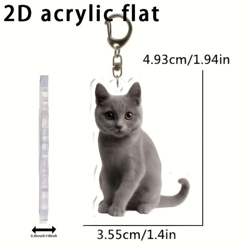 Keychain Ornament Model Blue Cat