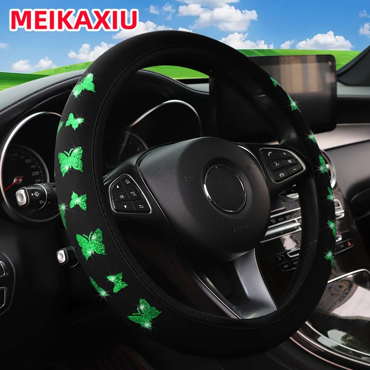 Car Steering Wheel Cover Silvery