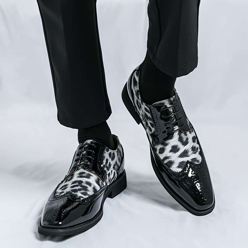 Mens Leather Shoes Color 1829 Black Gray Sizeuk 6.5
