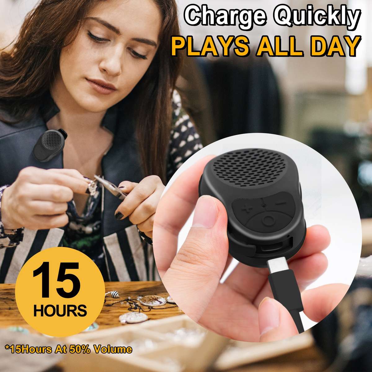 Professional Featuring Crystal Sound Compact Wearable Wireless Speaker For Live