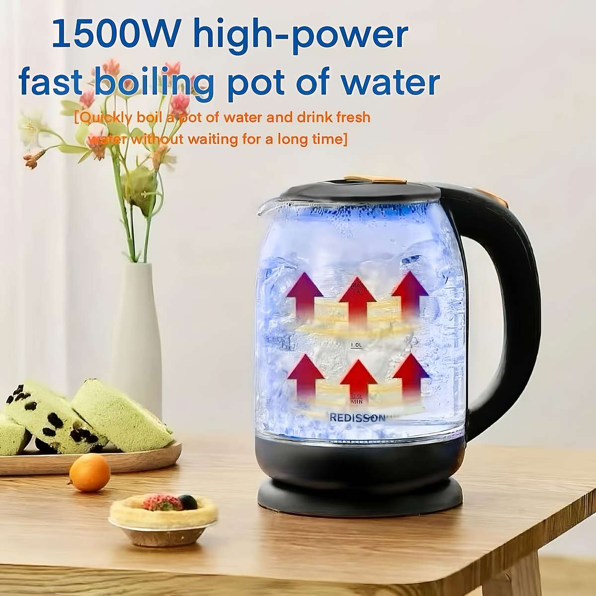 Electric Kettle Quiet Transparent High Borosilicate Glass