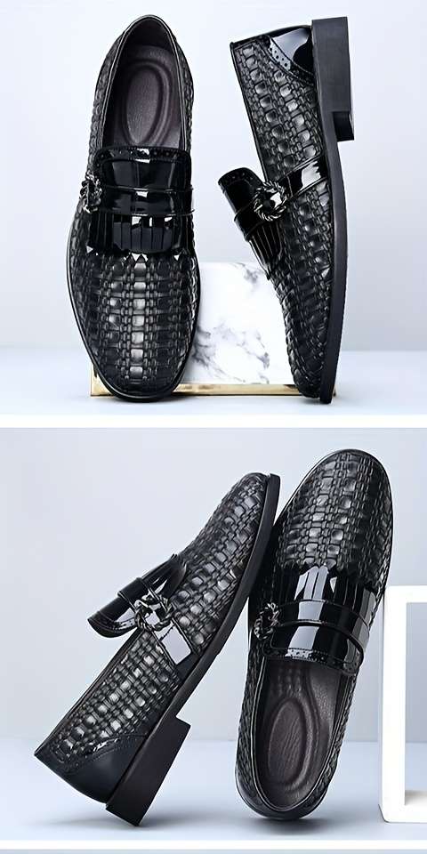 Mens Leather Shoes Color Black Sizeuk 10