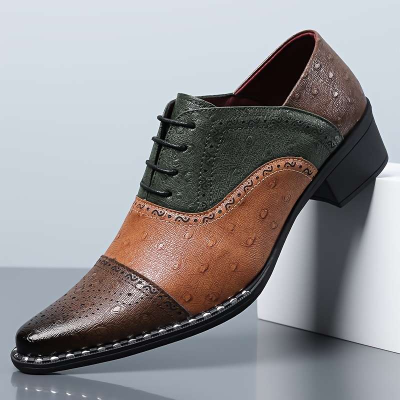 Mens Leather Shoes Color Olive Green Sizeuk 7.5