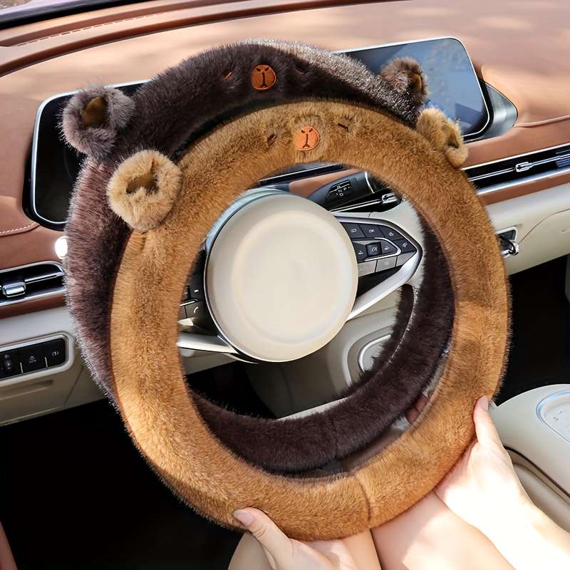 Car Steering Wheel Cover Brown Model D Type
