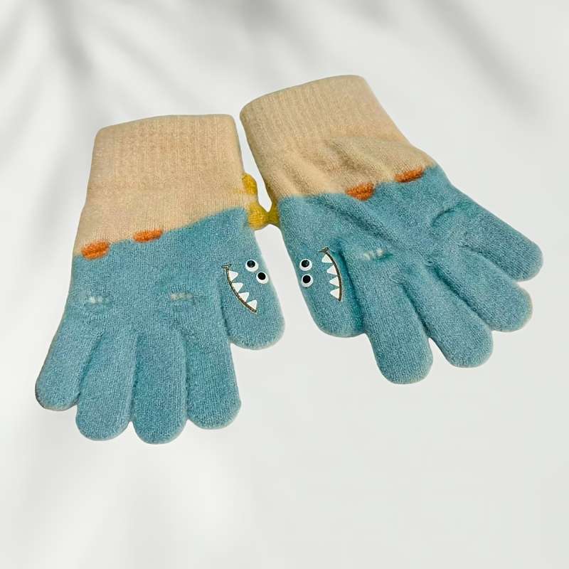 Essential All-Season Pair Winter Warm Gloves Thickened Thermal Five Finger