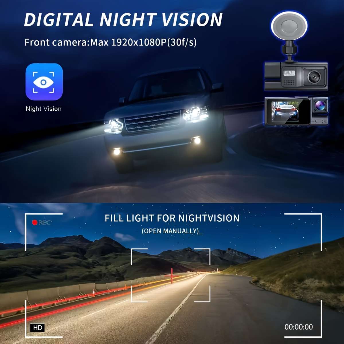 Dashcam Items Three Lens With 64Gb Card