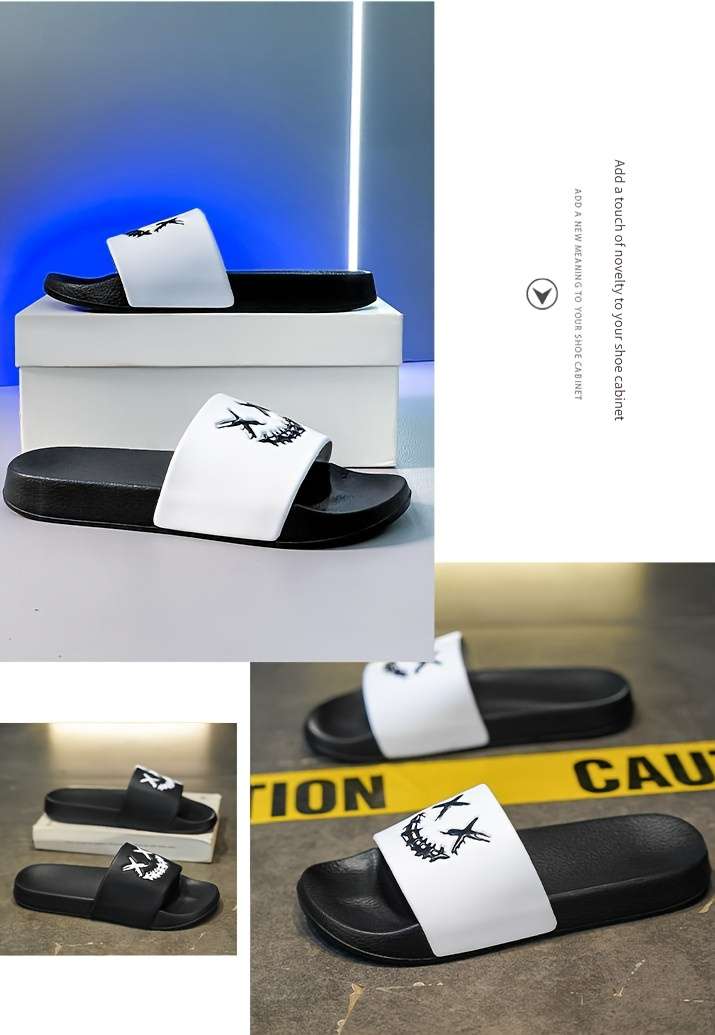 Men Slippers Summer Style White Size Uk 7