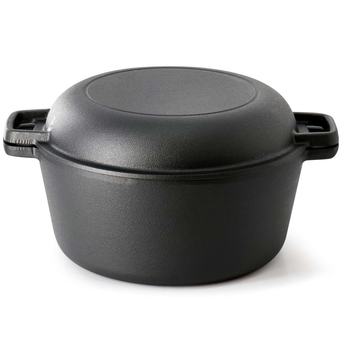 2-In-1 Pre-Curing Cast Iron Dutch Cookware