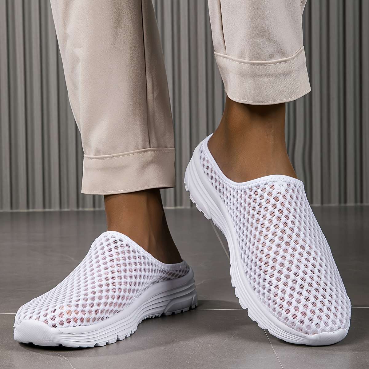 Men Slippers Summer Style Grey Size Uk 9