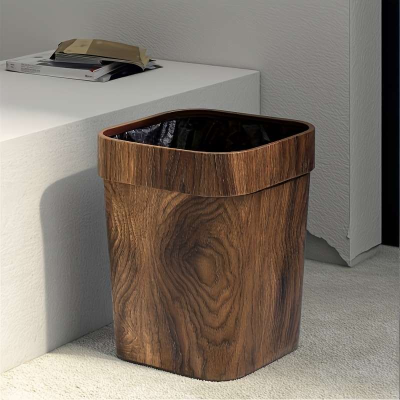 Garbage Can Color Press Ring Wood Grain 7L