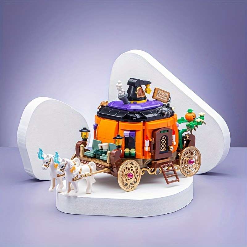 Building Toy Architectural Model Toy Set Style Halloween Pumpkin Carriage